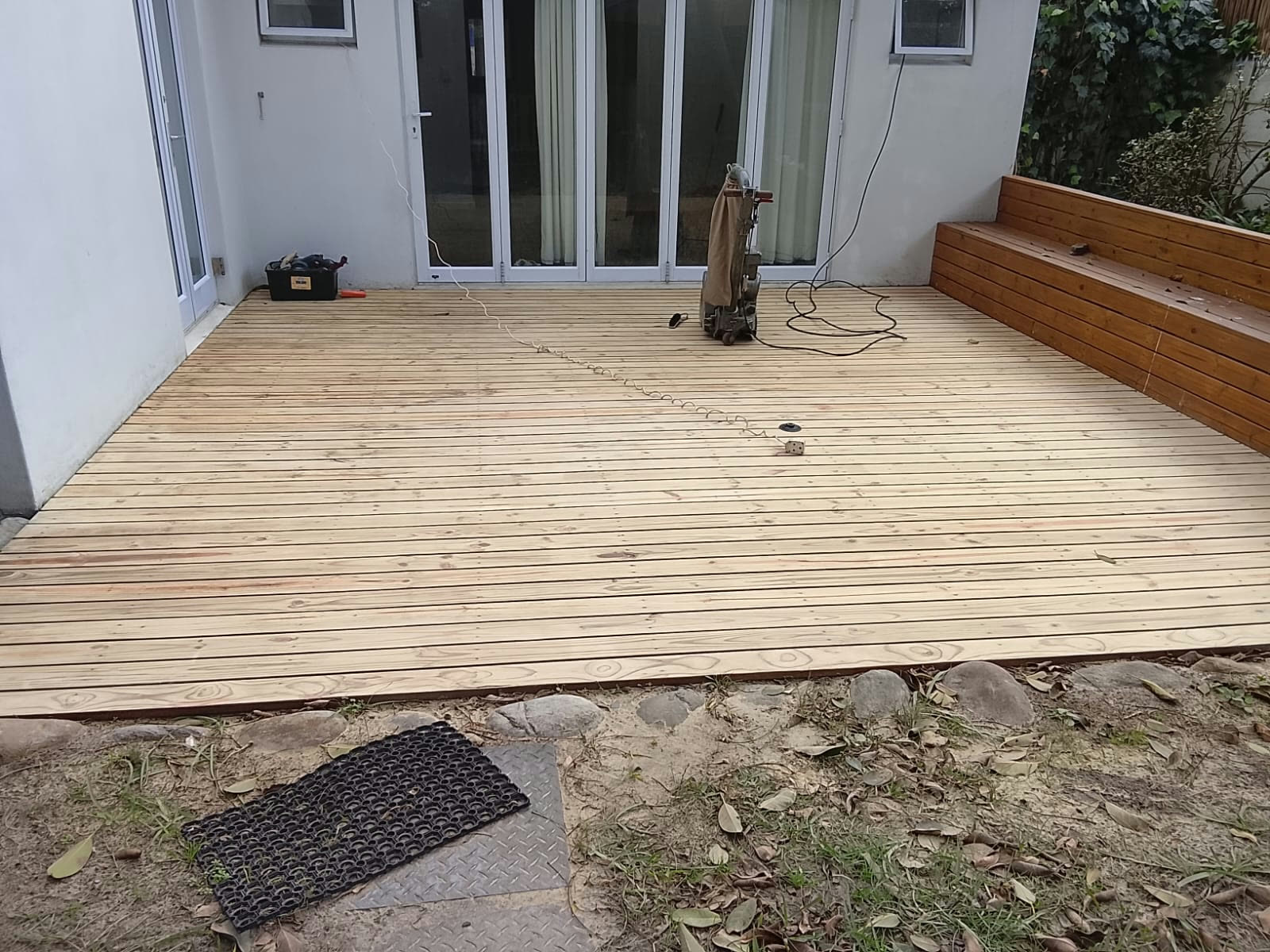 Wooden deck sanded and restored