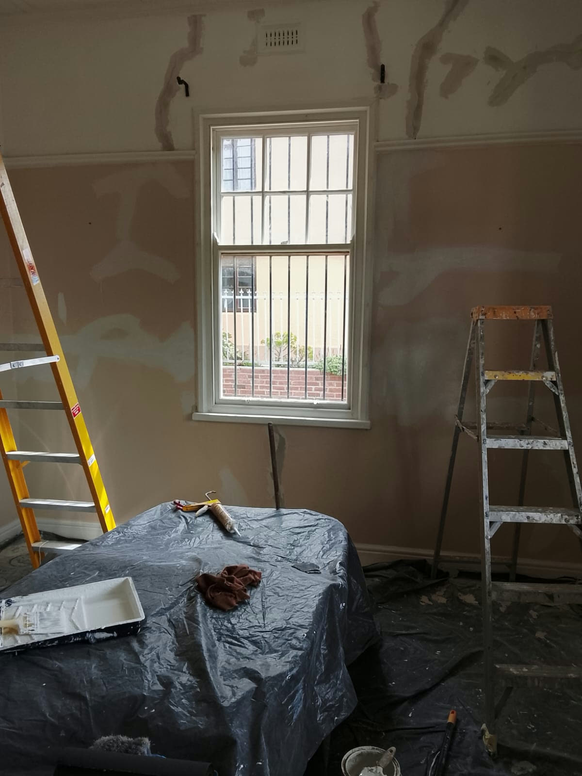 Interior repaint, crack repairs and full protection