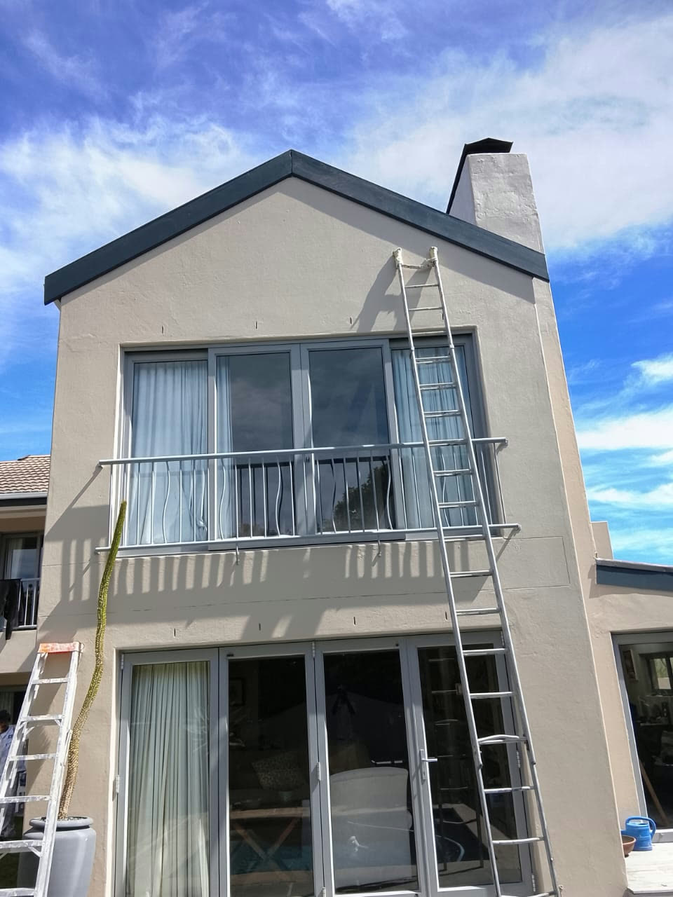 Exterior painting in progress